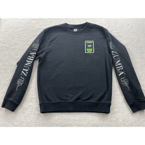 Zumba Dance Tribe Shiny Pullover Sweatshirt Black Unisex Size‎ Medium